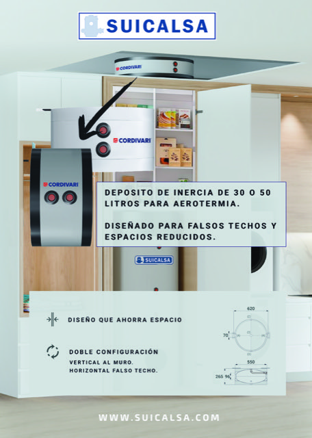 SUICALSA lanza un innovador depósito de inercia diseñado para falsos techos y espacios reducidos