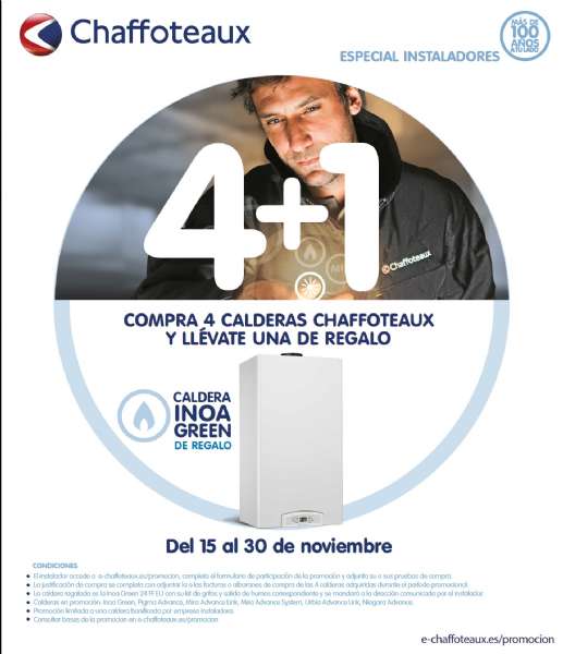 CHAFFOTEAUX 4+1 EN CALDERAS ¡COMPRA 4 CALDERAS Y LLÉVATE UNA CALDERA DE REGALO!