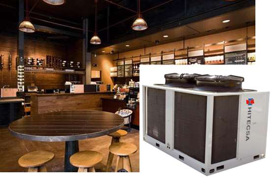 Una cadena de café apuesta por el máximo confort de las bomba de calor KRONO2 HE de Hitecsa