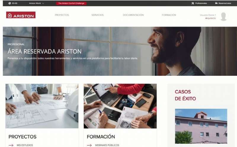 Ariston presenta la nueva Área Reservada Ariston y la nueva herramientade estudios técnicos Aritech