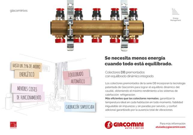 NOVEDAD: ya a la venta los colectores Giacomini DB con equilibrado dinámico integrado