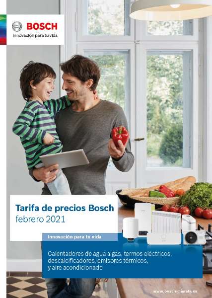 Nueva tarifa de precios Bosch Residencial para agua caliente y climatización 