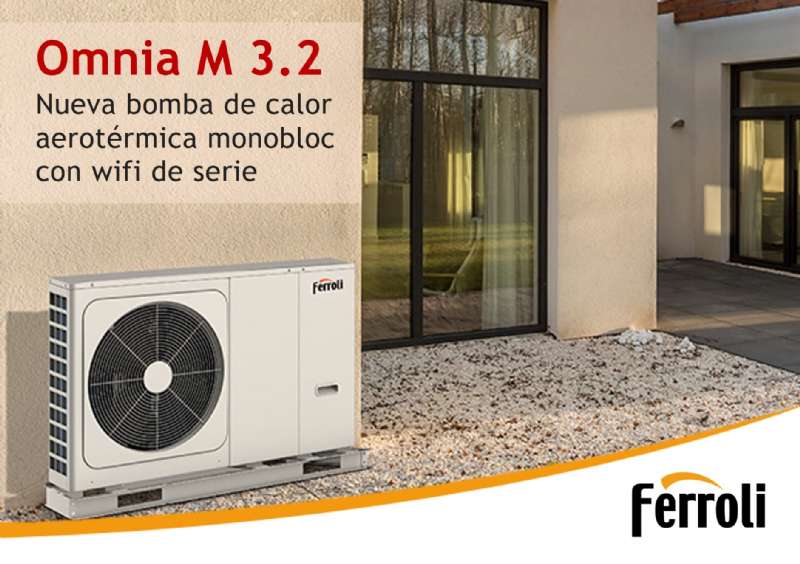 Omnia M 3.2, la nueva bomba de calor aerotérmica monobloc con wifi de serie de Ferroli