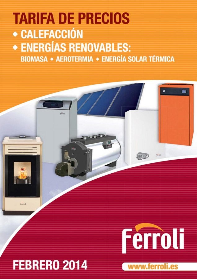 NUEVA TARIFA DE PRECIOS JULIO 2014 CALEFACCIÓN/ENERGÍA RENOVABLES FERROLI 