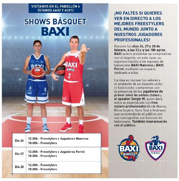 BAXI anima la feria C&R con jugadores del BAXI Manresa, del BAXI Ferrol y freestylers de baloncesto