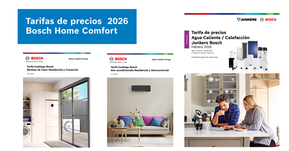 Bosch Home Comfort presenta sus nuevas tarifas 2026 con mejoras en accesibilidad, especialización y soporte al profesional