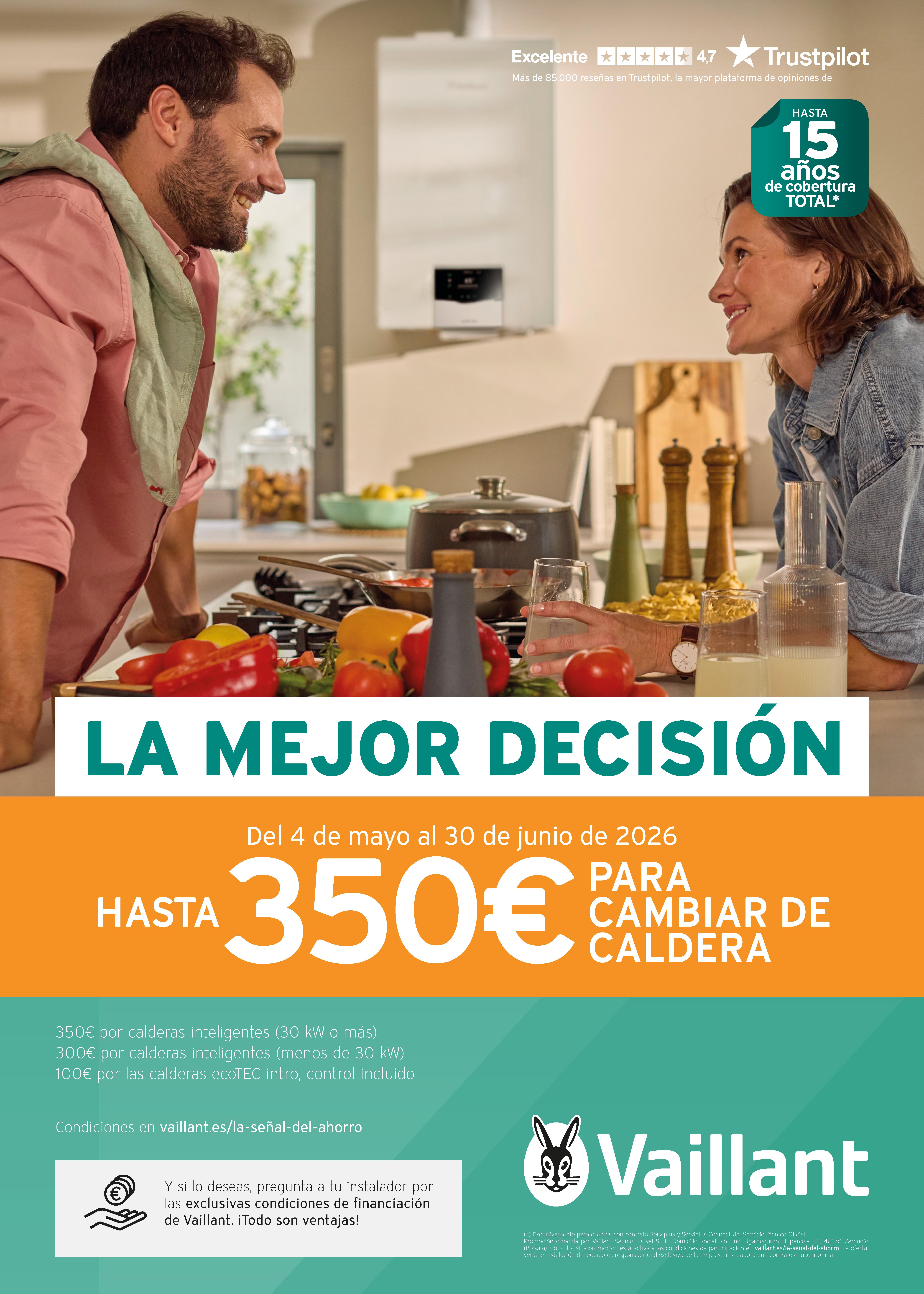 Nuevas promociones de calderas y aire acondicionado Vaillant para usuarios finales