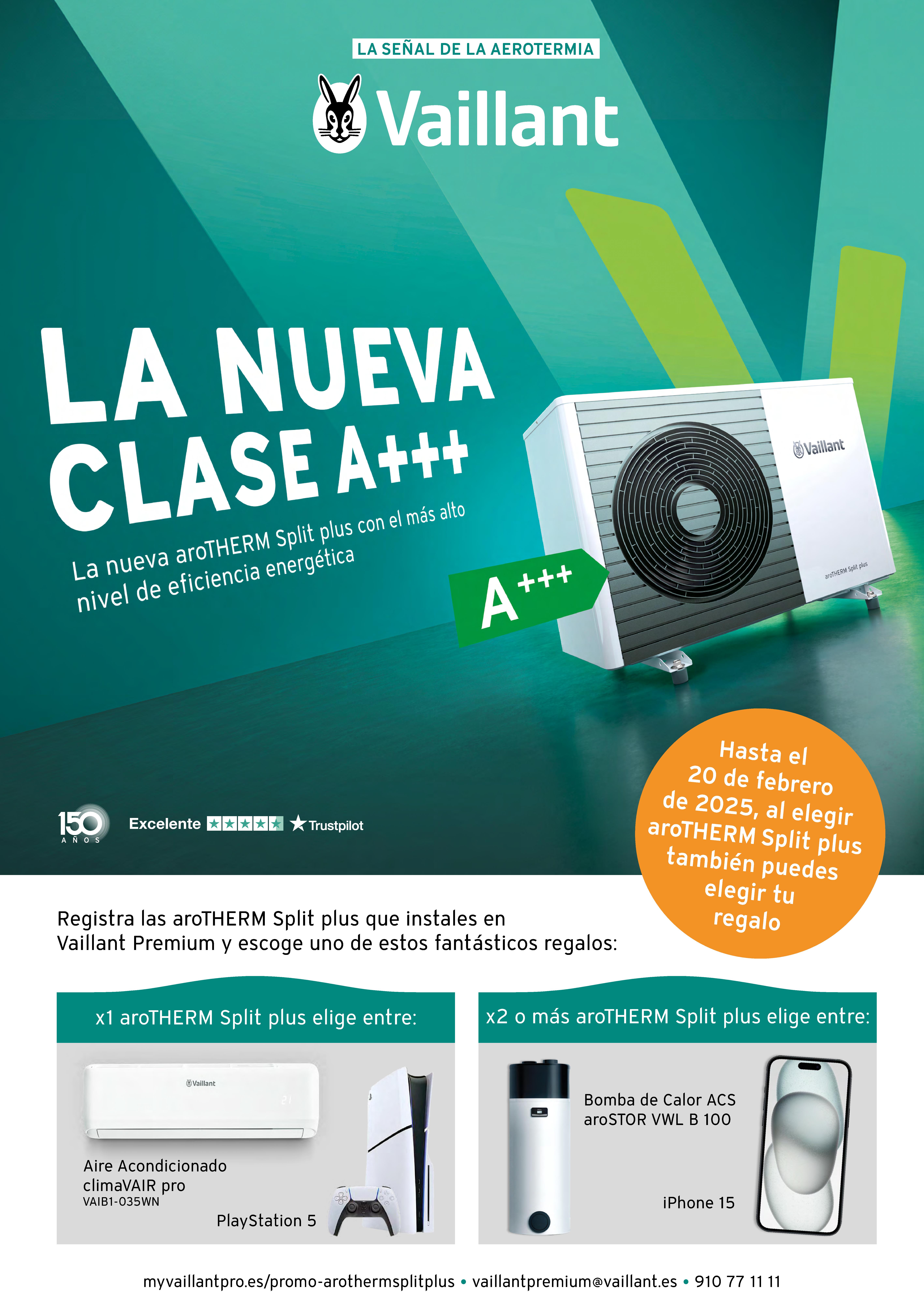 La nueva aroTHERM Split plus de Vaillant llega cargada de regalos para los profesionales