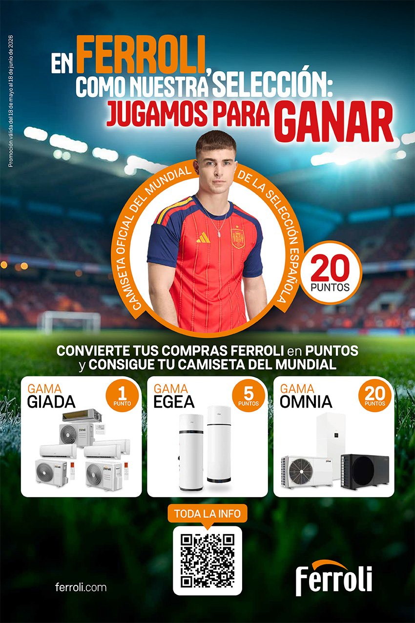 FERROLI lanza una promoción dirigida a instaladores para conseguir camisetas oficiales de la selección española 